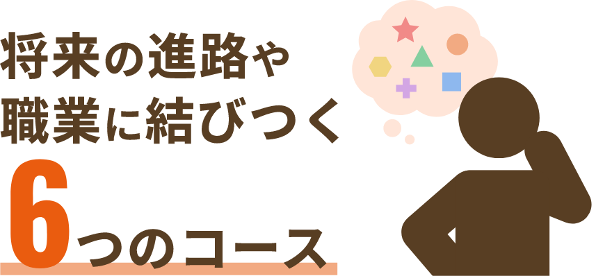 将来の進路や職業に結びつく6つのコース